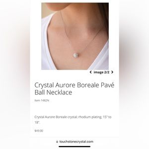 NWT Touchstone Crystal by Swarovski Aurora Boreale Pave Ball Necklace